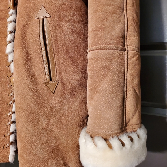 Vintage Marvin Richards Hooded Leather Shearling Coat - Picture 7 of 12